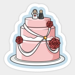 Wedding cake cartoon illustration Sticker